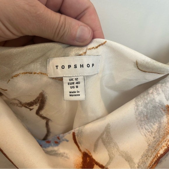 Women’s Top Shop Square Neck Tie Shoulder Cami Slip Dress, Floral, 8 - Picture 2 of 5